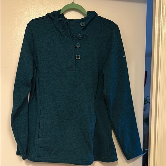 Columbia Blue Sweatshirt Henley Style - Picture 1 of 3